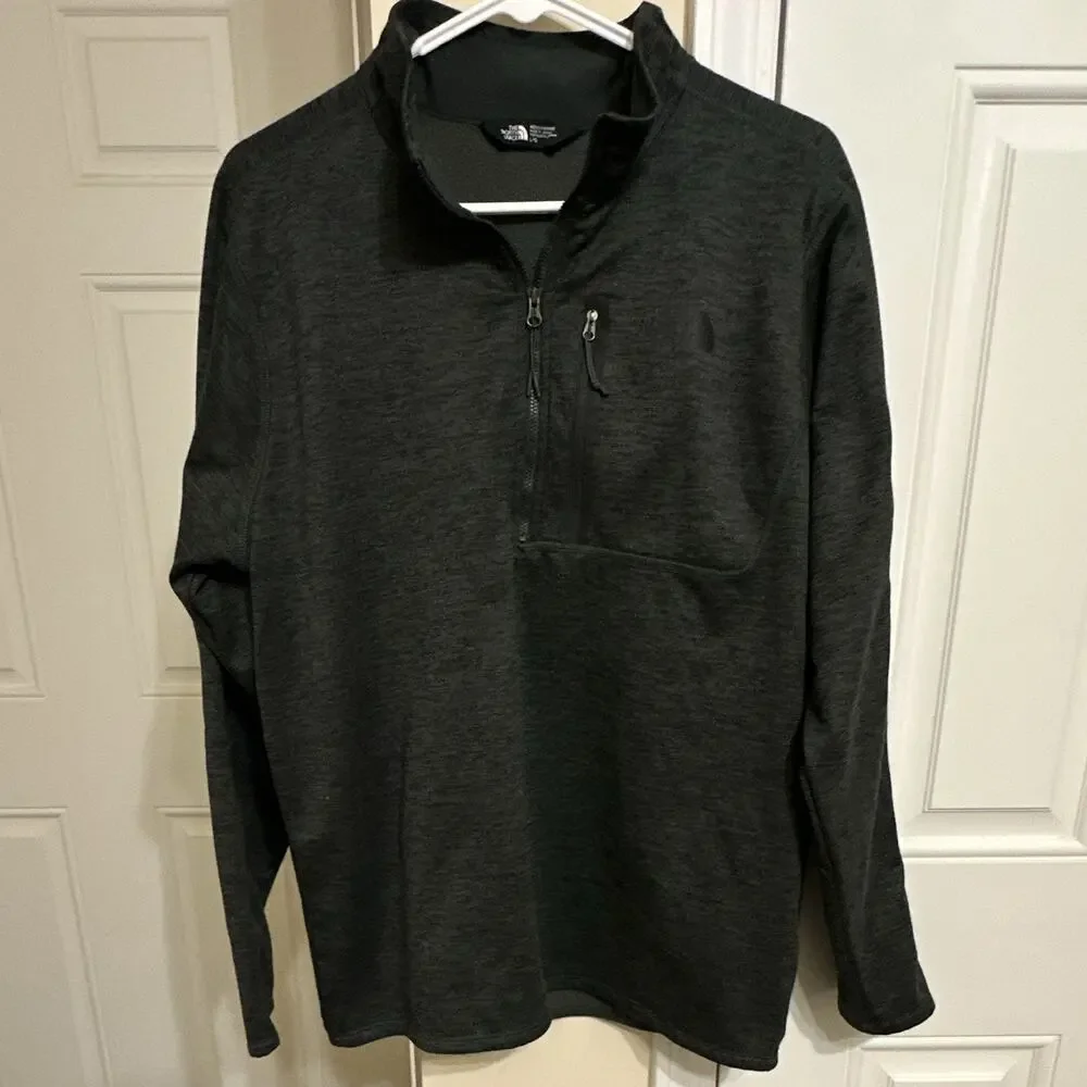 The North Face Men's LG Gray Fleece 1/4 Zip Mock Neck Pullover Sweatshirt